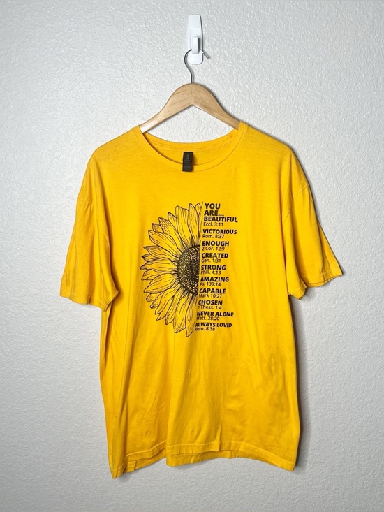 Gildan Other - Sunflower Graphic‎ Tee You Are Beautiful Bible Verse Jesus Shirt Yellow XL